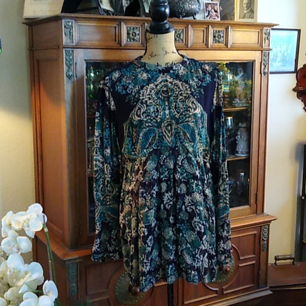 Free People Lady Luck Print Tunic size small